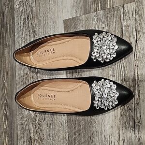 Journee Collection Dressy Ballett Flats‎ In Faux Leather Women's Shoes Size 9